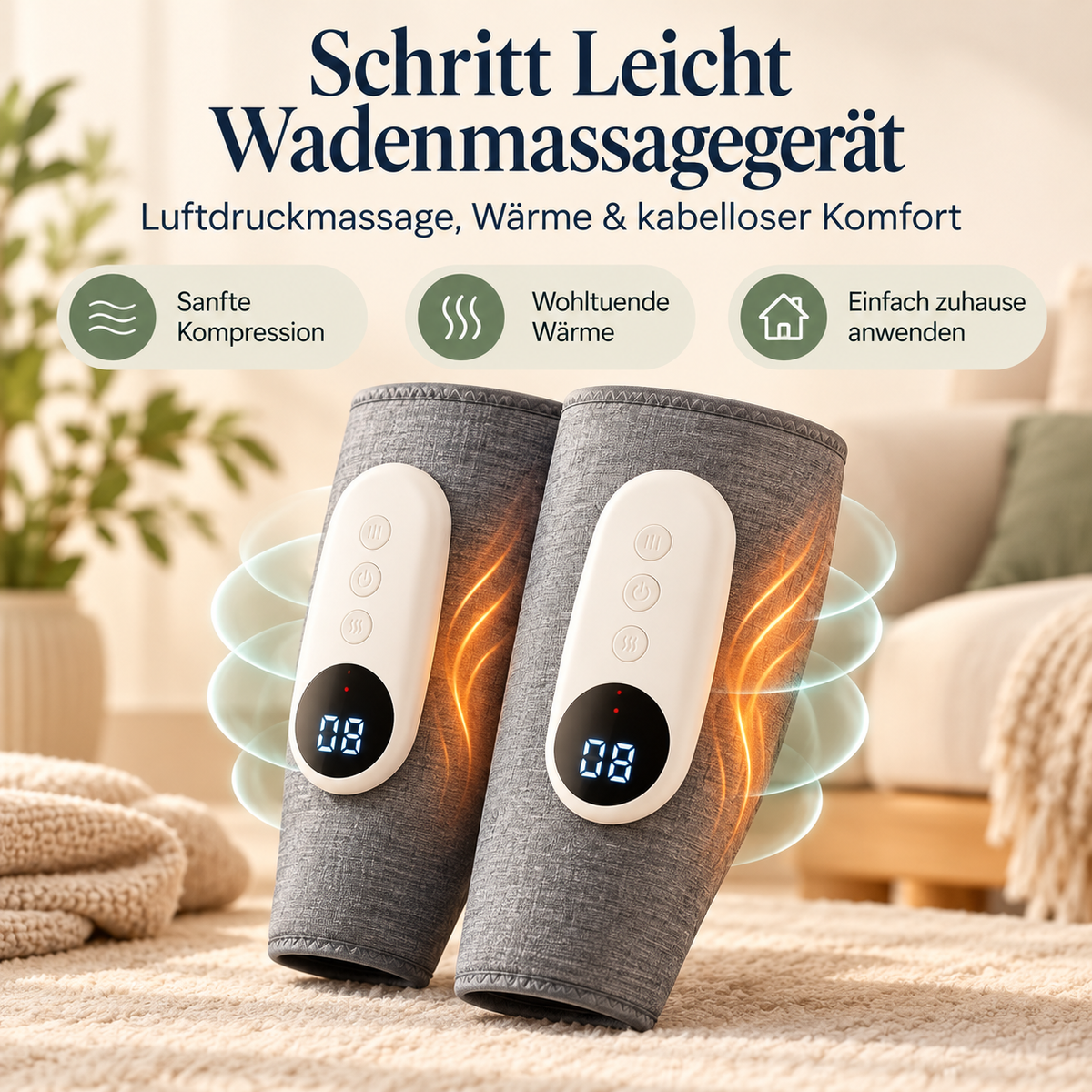 Schritt Leicht Wadenmassagegerät mit Wärme & Luftkompression